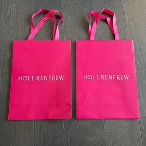 Holt Renfrew red pink empty shopping bag tote storage decoration 30/23/10cm